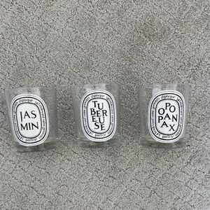 Diptyque Clear Glass Candle Holders *Empty wax removed*